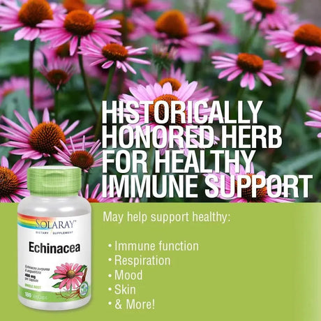 SOLARAY - Solaray Echinacea Purpurea & Angustifolia Root 460Mg. 180 Capsulas - The Red Vitamin MX - Suplementos Alimenticios - {{ shop.shopifyCountryName }}