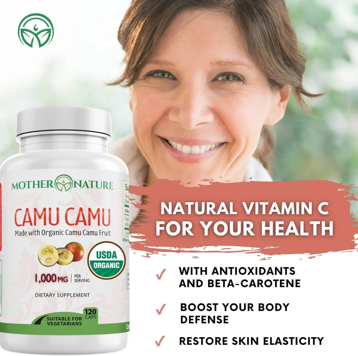 MOTHER NATURE - Mother Nature Camu Camu 1000Mg. 120 Capsulas - The Red Vitamin MX - Suplementos Alimenticios - {{ shop.shopifyCountryName }}