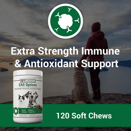 VET CLASSICS - Vet Classics CAS Options Extra Strength Immune Support for Dogs 120 Masticables - The Red Vitamin MX - Suplementos Herbales Para Perros - {{ shop.shopifyCountryName }}
