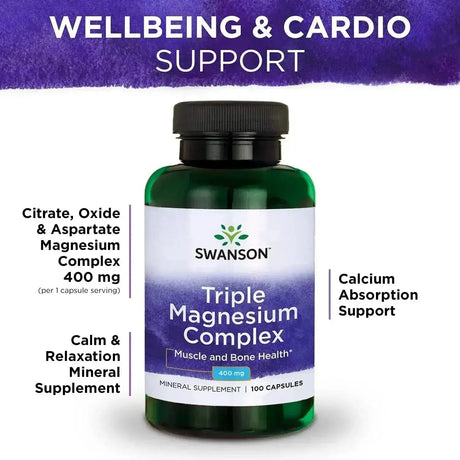 SWANSON - Swanson Triple Magnesium Complex 400Mg. 100 Capsulas 2 Pack - The Red Vitamin MX - Suplementos Alimenticios - {{ shop.shopifyCountryName }}