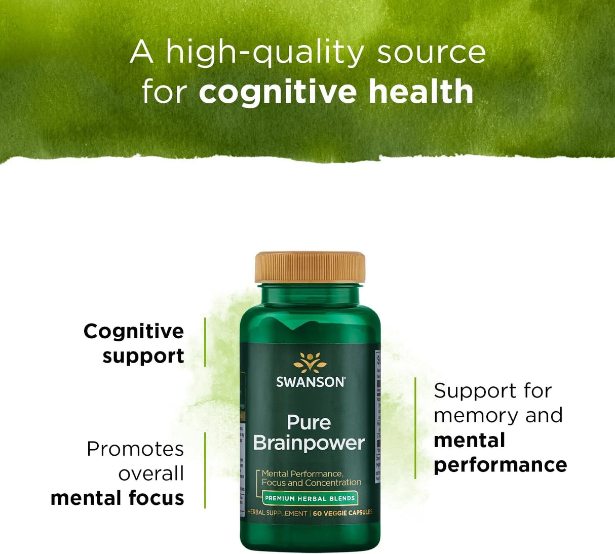 SWANSON - Swanson Pure Brainpower Brain Health 60 Capsulas - The Red Vitamin MX - Suplementos Alimenticios - {{ shop.shopifyCountryName }}