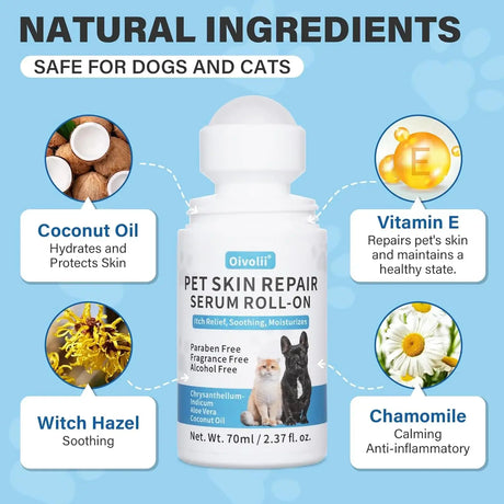 OIVOLII - Oivolii Dog & Cat Skin Care Roll-On with Coconut Oil 70Ml. - The Red Vitamin MX - Remedios Para La Picazón De Perros - {{ shop.shopifyCountryName }}