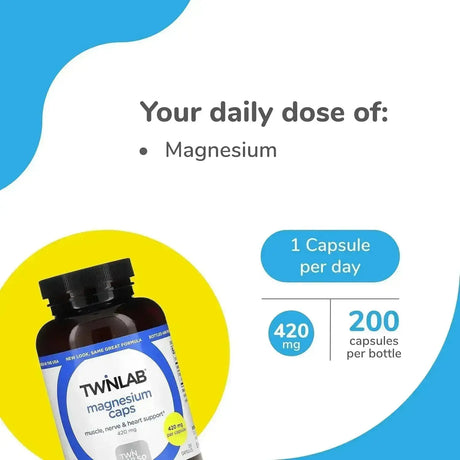 TWINLAB - Twinlab Magnesium 420Mg. 200 Capsulas 2 Pack - The Red Vitamin MX - Suplementos Alimenticios - {{ shop.shopifyCountryName }}