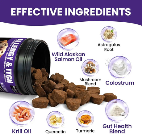 BUDDYCHEER - BuddyCheer Dog Allergy Skin Relief Chews for HotSpot & Dry Skin 180 Masticables - The Red Vitamin MX - Remedios Para La Picazón De Perros - {{ shop.shopifyCountryName }}