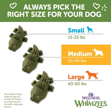 WELLNESS WHIMZEES - Whimzees Wellness Alligator Dog Dental Treats Medium Size 12 Piezas - The Red Vitamin MX - Cuidado Dental Para Perros - {{ shop.shopifyCountryName }}
