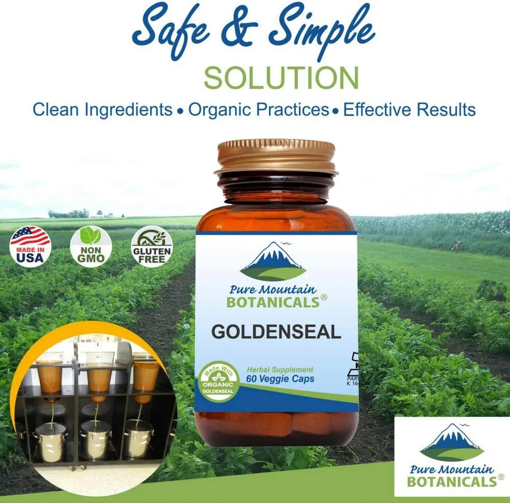 PURE MOUNTAIN BOTANICALS - Pure Mountain Botanicals Goldenseal 60 Capsulas - The Red Vitamin MX - Suplementos Alimenticios - {{ shop.shopifyCountryName }}