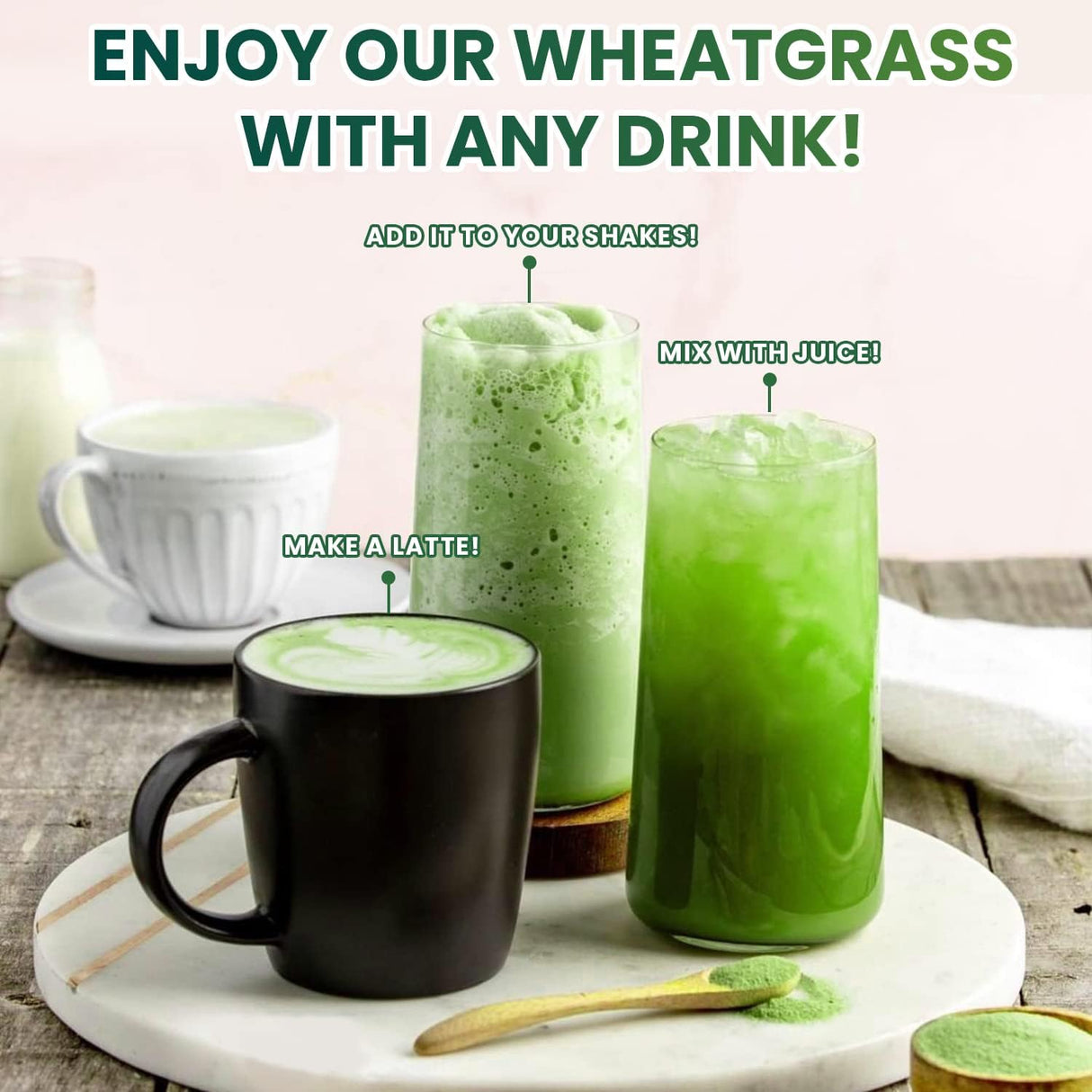 Opportuniteas Organic Raw Wheatgrass Juice Powder 128Gr.