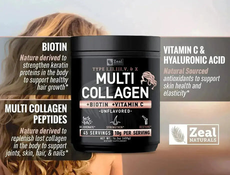 ZEAL NATURALS - Zeal Naturals Premium Multi Collagen Peptides Protein Powder Unflavored 459Gr. - The Red Vitamin MX - Suplementos Alimenticios - {{ shop.shopifyCountryName }}