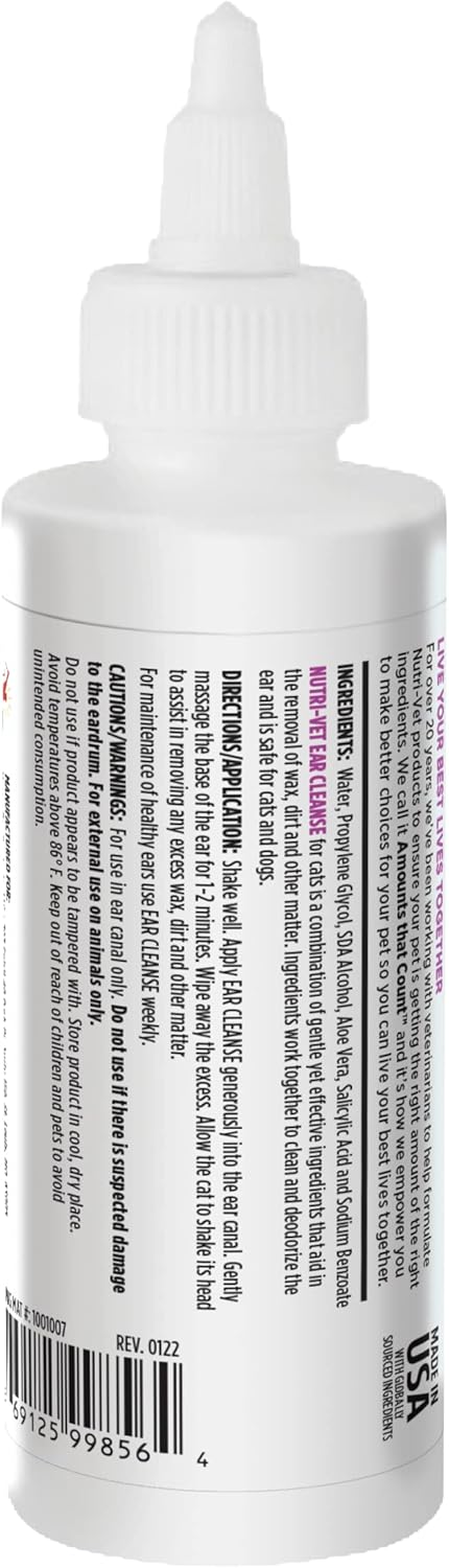 Nutri-Vet Ear Cleanser for Cats 4 Fl.Oz.
