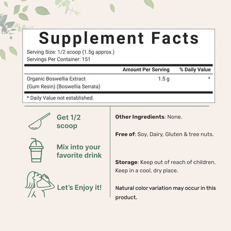 MICRO INGREDIENTS - Micro Ingredients Organic Boswellia Serrata Extract Powder 227Gr. - The Red Vitamin MX - Suplementos Alimenticios - {{ shop.shopifyCountryName }}