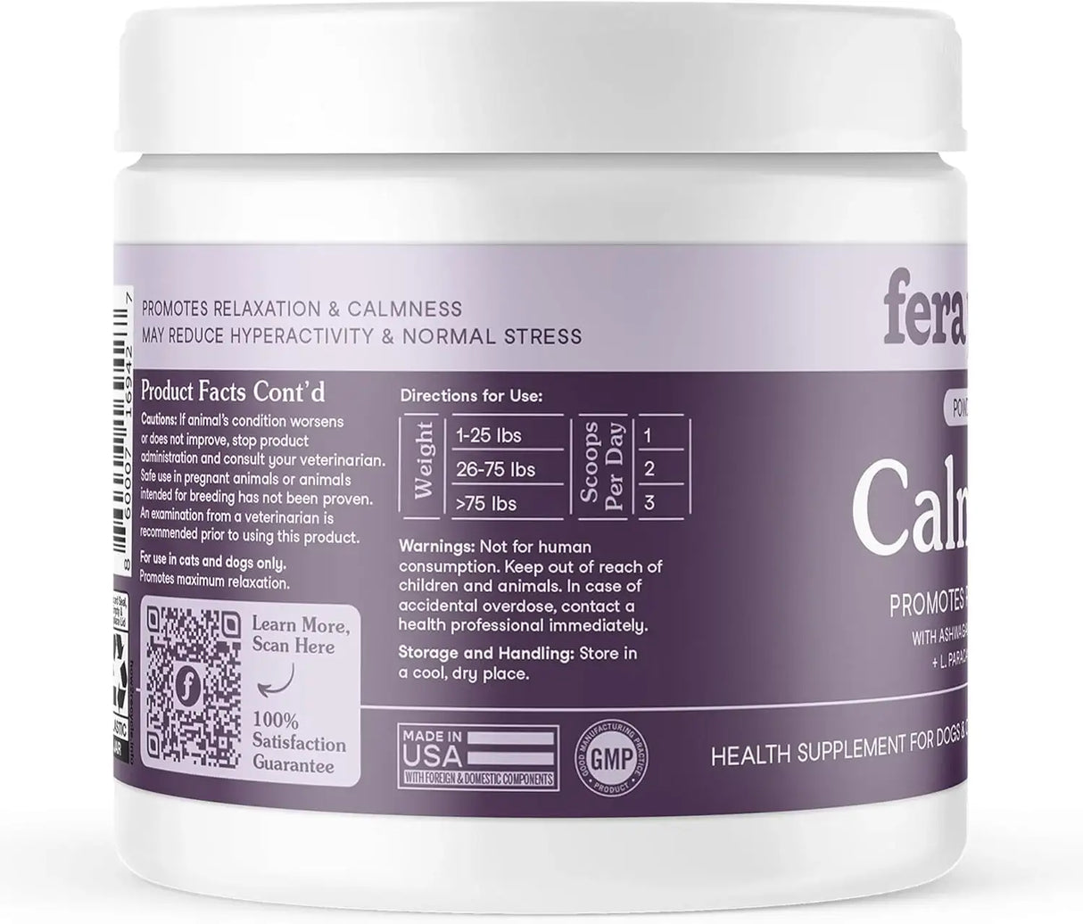 FERA PETS - Fera Pet Organics Calming Supplement for Dogs 60 Servicios - The Red Vitamin MX - Relajantes Para Perros - {{ shop.shopifyCountryName }}