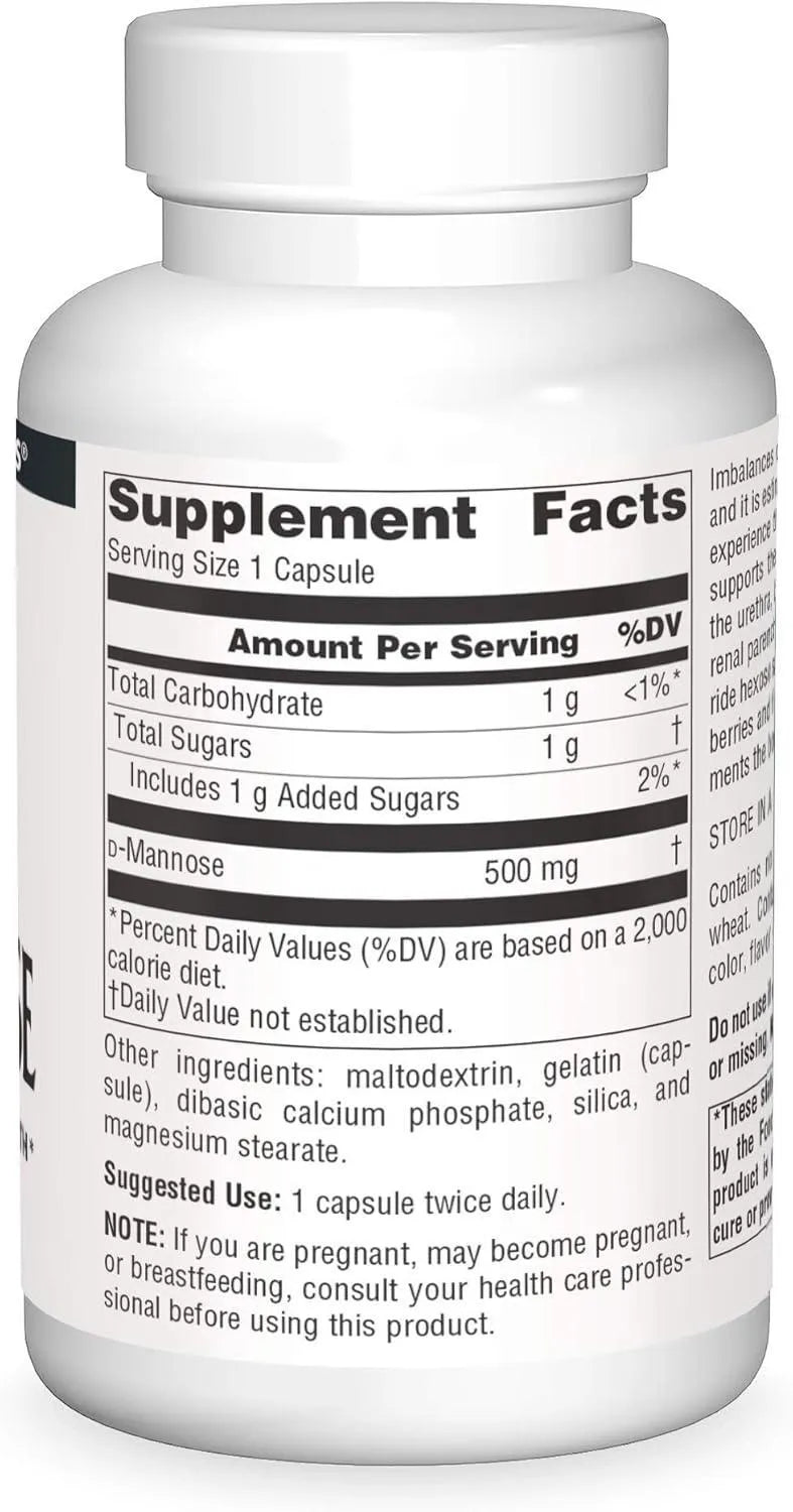 SOURCE NATURALS - Source Naturals D-Mannose 500Mg. 120 Capsulas - The Red Vitamin MX - Suplementos Alimenticios - {{ shop.shopifyCountryName }}