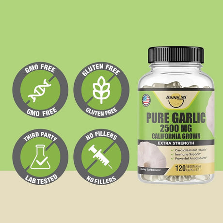 HAPPI MI NUTRITION - Happi Mi Nutrition Garlic 2500Mg. 120 Capsulas - The Red Vitamin MX - Suplementos Alimenticios - {{ shop.shopifyCountryName }}