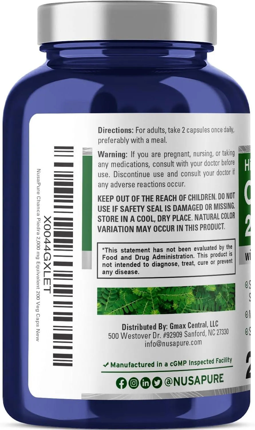 NUSAPURE - NusaPure Chanca Piedra 2000Mg. 200 Capsulas - The Red Vitamin MX - Suplementos Alimenticios - {{ shop.shopifyCountryName }}