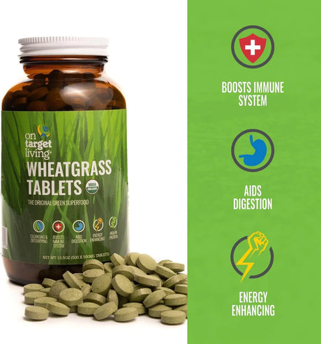ON TARGET LIVING - On Target Living Wheatgrass 500 Tabletas - The Red Vitamin MX - Suplementos Alimenticios - {{ shop.shopifyCountryName }}