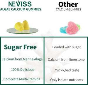 NEVISS Sugar Free Algae Calcium Gummies 600Mg. 60 Gomitas