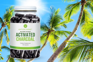 Antler Farms 100% Pure Coconut Activated Charcoal 260Mg. 180 Capsulas