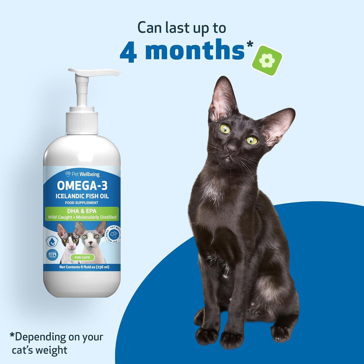 Pet Wellbeing Omega-3 Icelandic Fish Oil for Cats  236Ml.