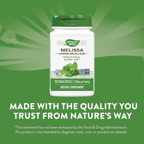 NATURE'S WAY - Nature's Way Premium Herbal Melissa Lemon Balm Leaf 1500Mg. 100 Capsulas - The Red Vitamin MX - Suplementos Alimenticios - {{ shop.shopifyCountryName }}