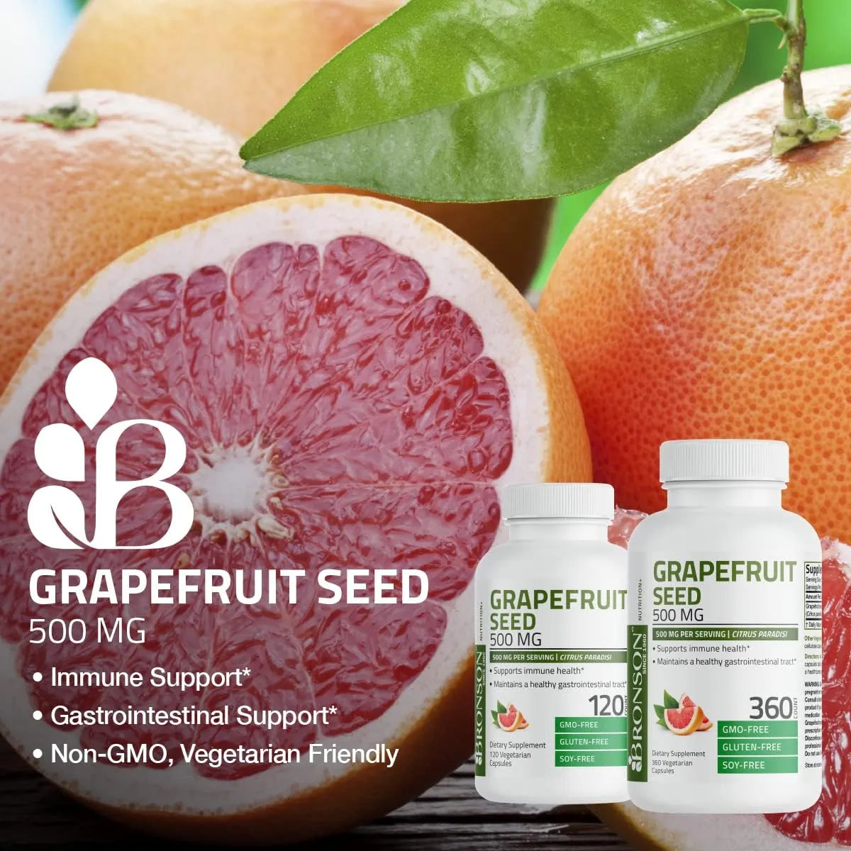 BRONSON - Bronson Grapefruit Seed Extract 500Mg. 360 Capsulas - The Red Vitamin MX - Suplementos Alimenticios - {{ shop.shopifyCountryName }}