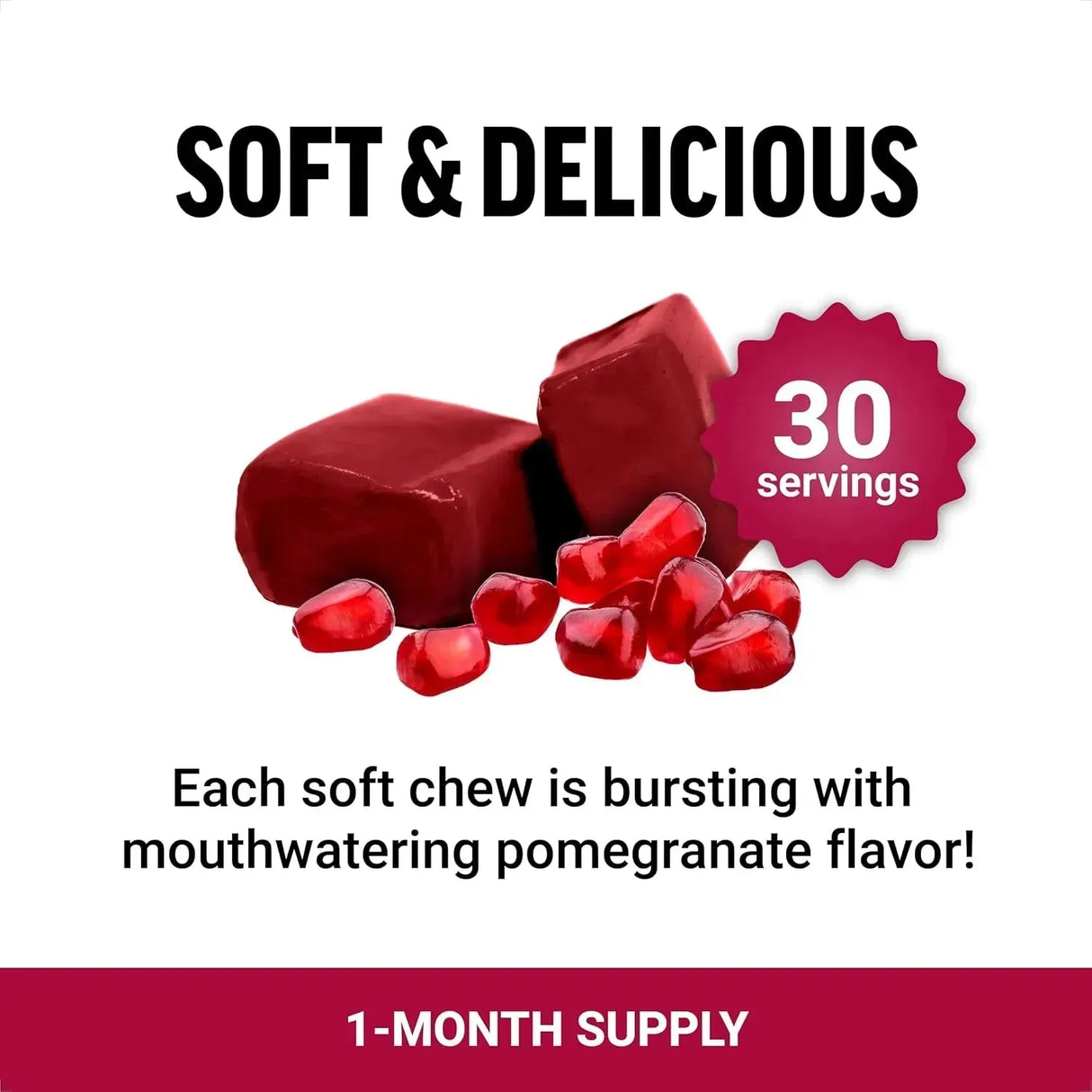 FORCE FACTOR - Force Factor Pomegranate Soft Chews 30 Masticables - The Red Vitamin MX - Suplementos Alimenticios - {{ shop.shopifyCountryName }}