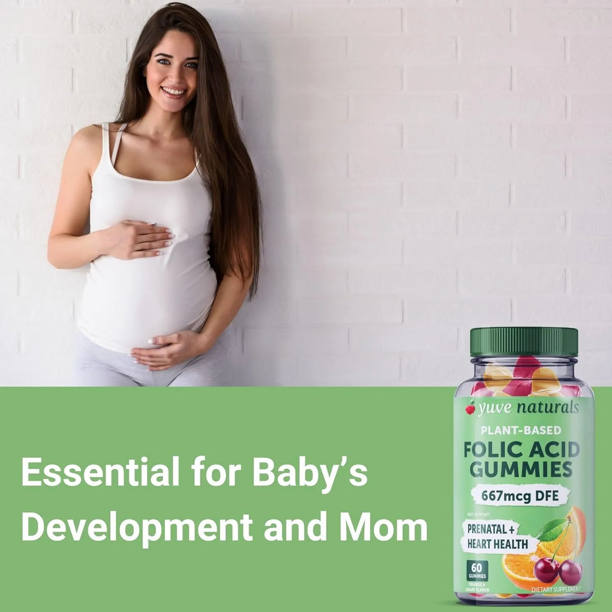 YUVE NATURALS - Yuve Prenatal Gummies for Women Folic Acid 667mcg 60 Gomitas - The Red Vitamin MX - Suplementos Alimenticios - {{ shop.shopifyCountryName }}