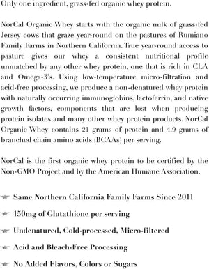 NORCAL ORGANIC - NorCal Organic Classic Whey Protein 100% Grass-Fed Unflavored 907Gr. - The Red Vitamin MX - Suplementos Alimenticios - {{ shop.shopifyCountryName }}