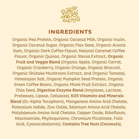 KOS - KOS Organic Plant Based Protein Powder Salted Caramel Coffee 15 Servicios 585Gr. - The Red Vitamin MX - Suplementos Alimenticios - {{ shop.shopifyCountryName }}