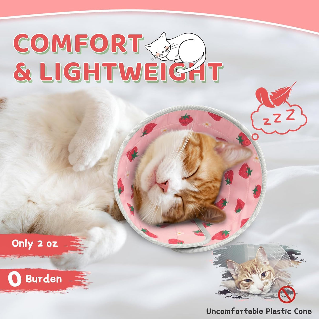 GoGoPaw Cat Cone Collar Soft to Stop Licking Adjustable Foldable PINK SMALL