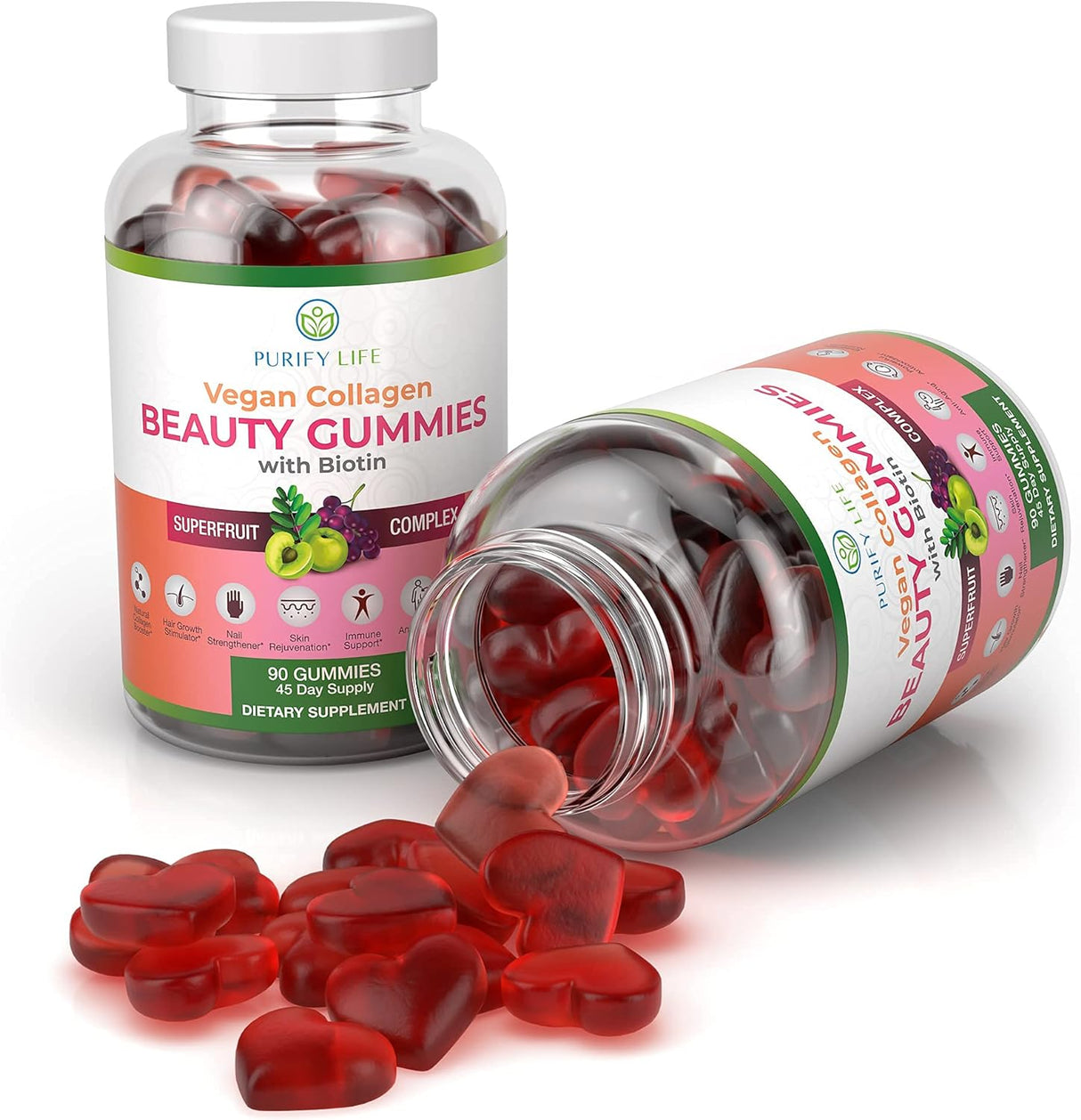 Purify Life Vegan Collagen Gummies with Biotin 90 Gomitas