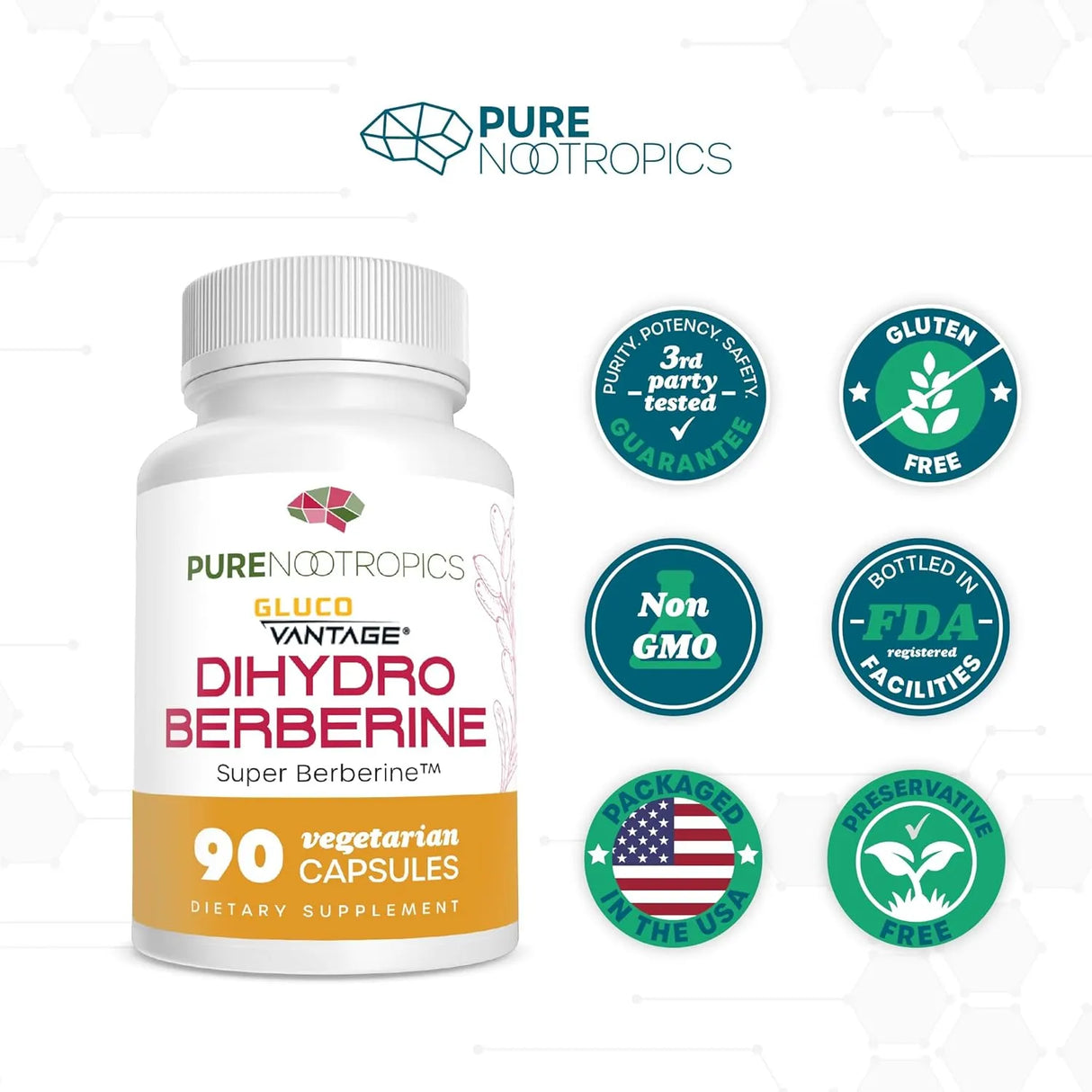 PURE NOOTROPICS - Pure Nootropics Dihydroberberine 100Mg. 90 Capsulas - The Red Vitamin MX - Suplementos Alimenticios - {{ shop.shopifyCountryName }}