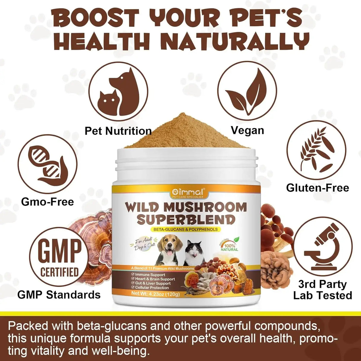 OIMMAL - Oimmal Mushroom Powder for Dogs & Cats 120Gr. - The Red Vitamin MX - Suplementos Herbales Para Perros - {{ shop.shopifyCountryName }}