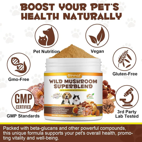 OIMMAL - Oimmal Mushroom Powder for Dogs & Cats 120Gr. - The Red Vitamin MX - Suplementos Herbales Para Perros - {{ shop.shopifyCountryName }}