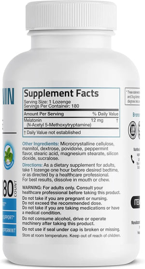 BRONSON - Bronson Melatonin 12Mg. Fast Dissolve 180 Tabletas - The Red Vitamin MX - Suplementos Alimenticios - {{ shop.shopifyCountryName }}