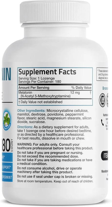 BRONSON - Bronson Melatonin 12Mg. Fast Dissolve 180 Tabletas - The Red Vitamin MX - Suplementos Alimenticios - {{ shop.shopifyCountryName }}