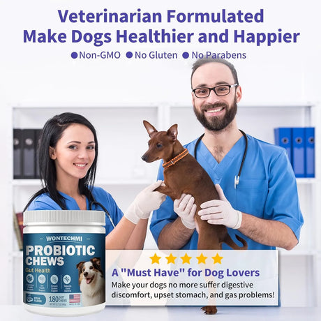 WONTECHMI - WONTECHMI Probiotics for Dogs Steak 180 Masticables - The Red Vitamin MX - Probióticos Para Perros - {{ shop.shopifyCountryName }}