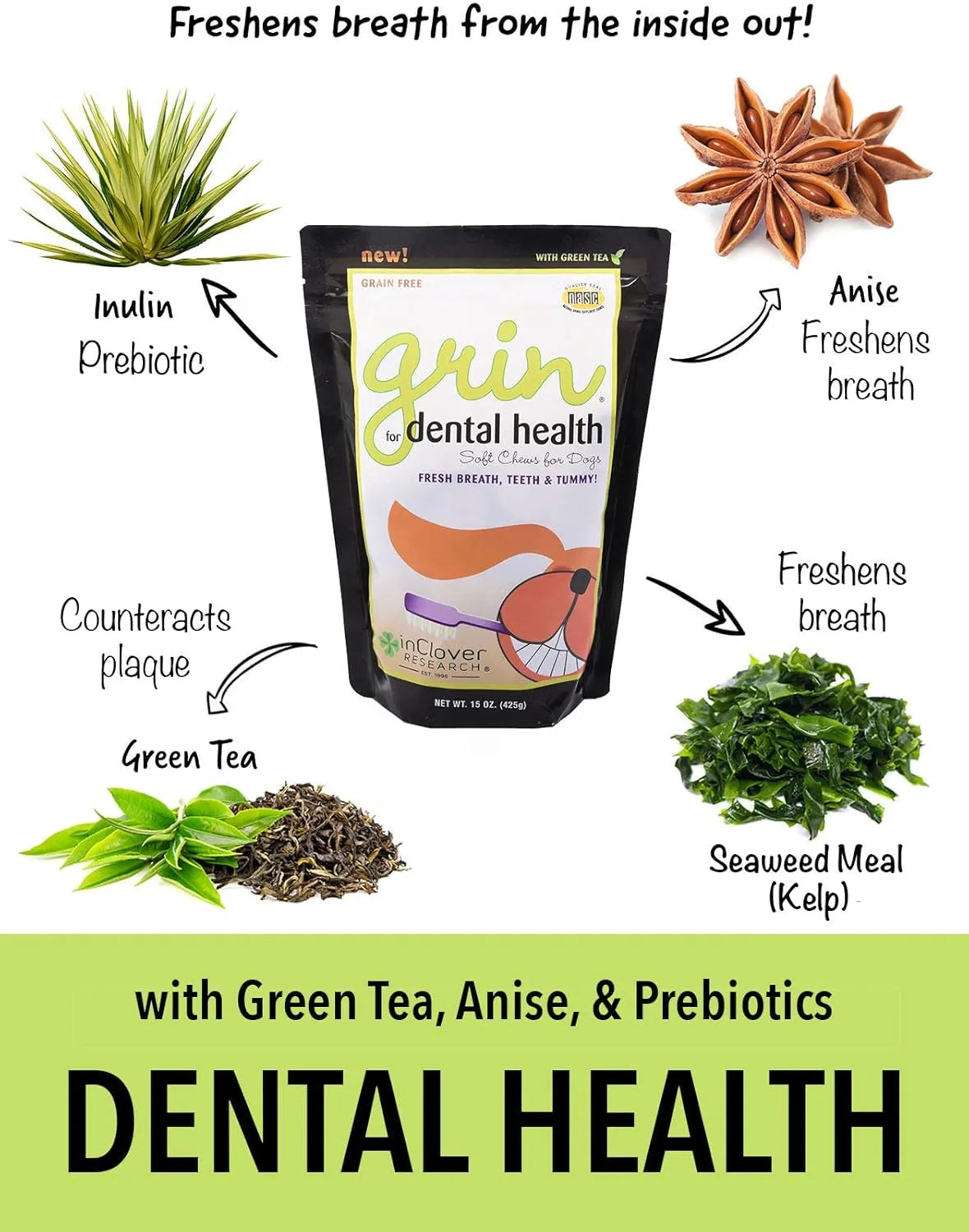 IN CLOVER - In Clover Grin Natural Dental Treat Chew for Dogs 425Gr. - The Red Vitamin MX - Cuidado Dental Para Perros - {{ shop.shopifyCountryName }}