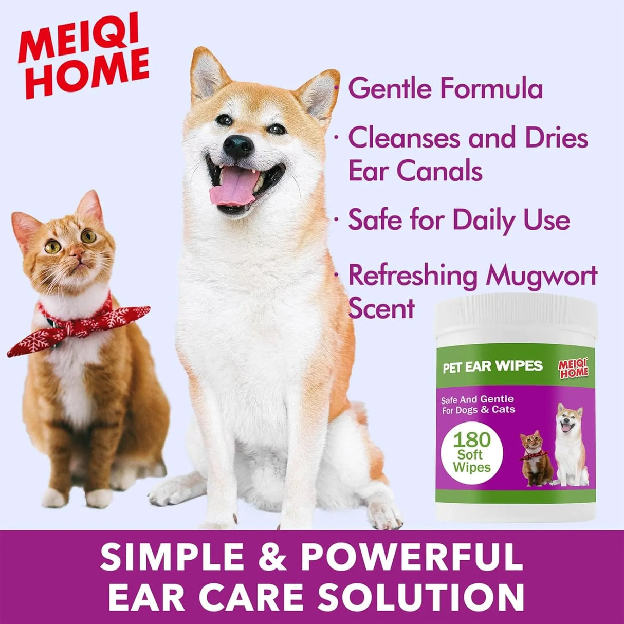 MEIQIHOME - MEIQIHOME Dog Ear Cleaner Wipes 180 Toallitas - The Red Vitamin MX - Cuidado Del Oído De Perros - {{ shop.shopifyCountryName }}