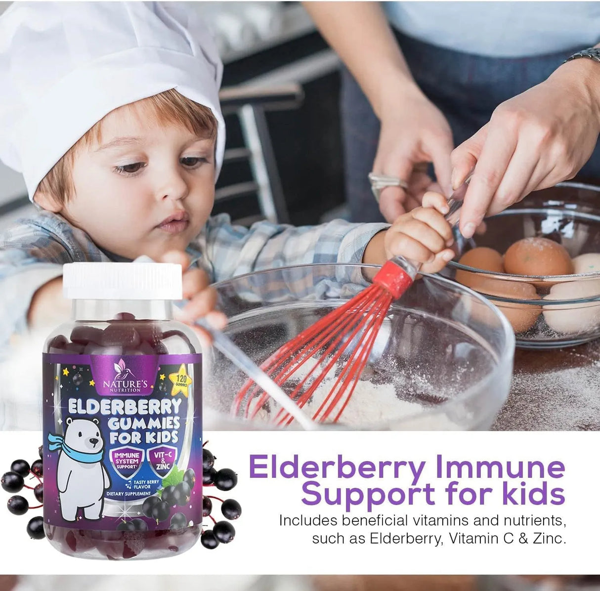 NATURE'S NUTRITION - Nature's Nutrition Sambucus Elderberry Immune Gummies for Kids 120 Gomitas - The Red Vitamin MX - Suplementos Alimenticios - {{ shop.shopifyCountryName }}