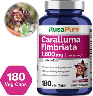 NUSAPURE - NusaPure Caralluma Fimbriata 1600Mg. 180 Capsulas - The Red Vitamin MX - Suplementos Alimenticios - {{ shop.shopifyCountryName }}