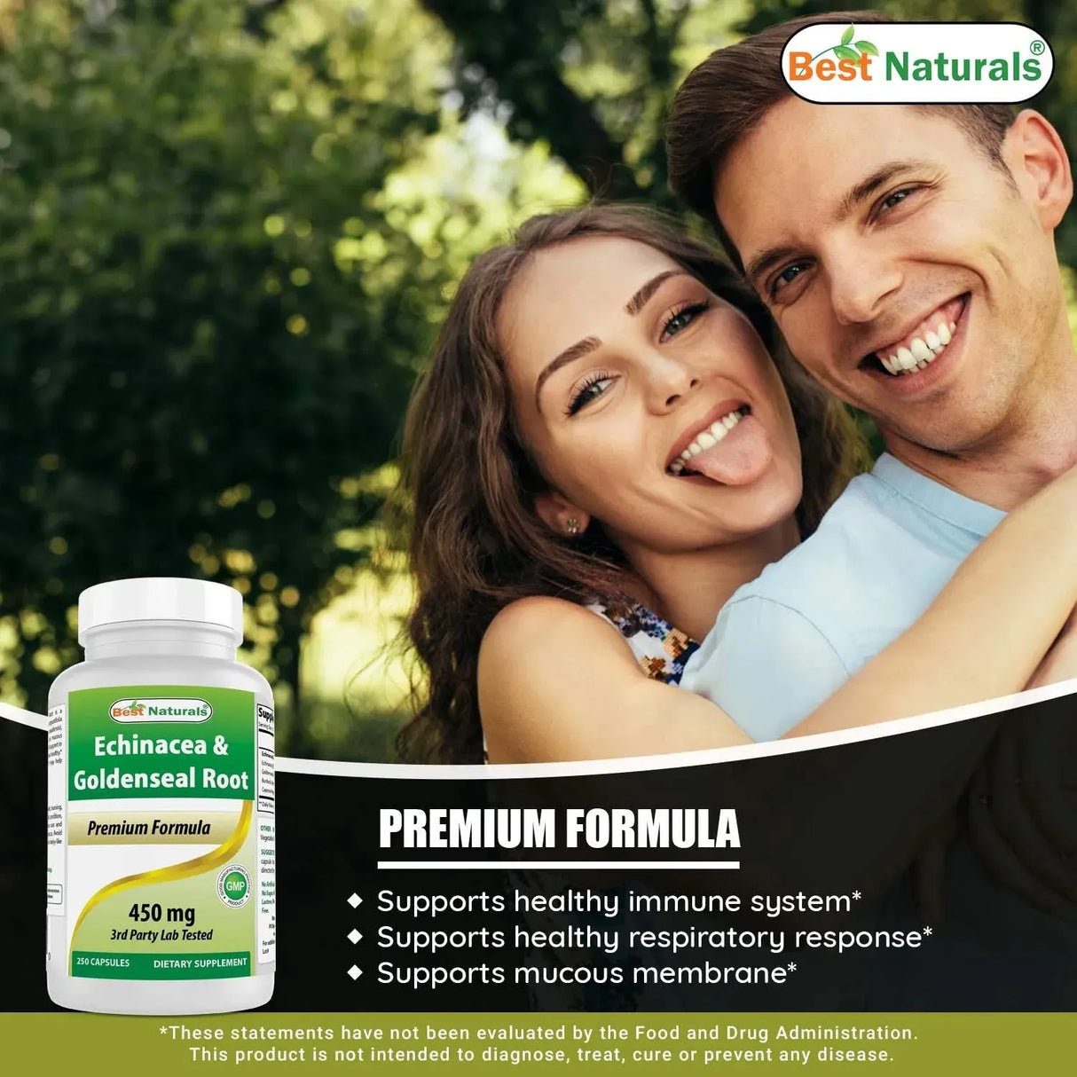 BEST NATURALS - Best Naturals Echinacea Goldenseal 450Mg. 250 Capsulas - The Red Vitamin MX - Suplementos Alimenticios - {{ shop.shopifyCountryName }}