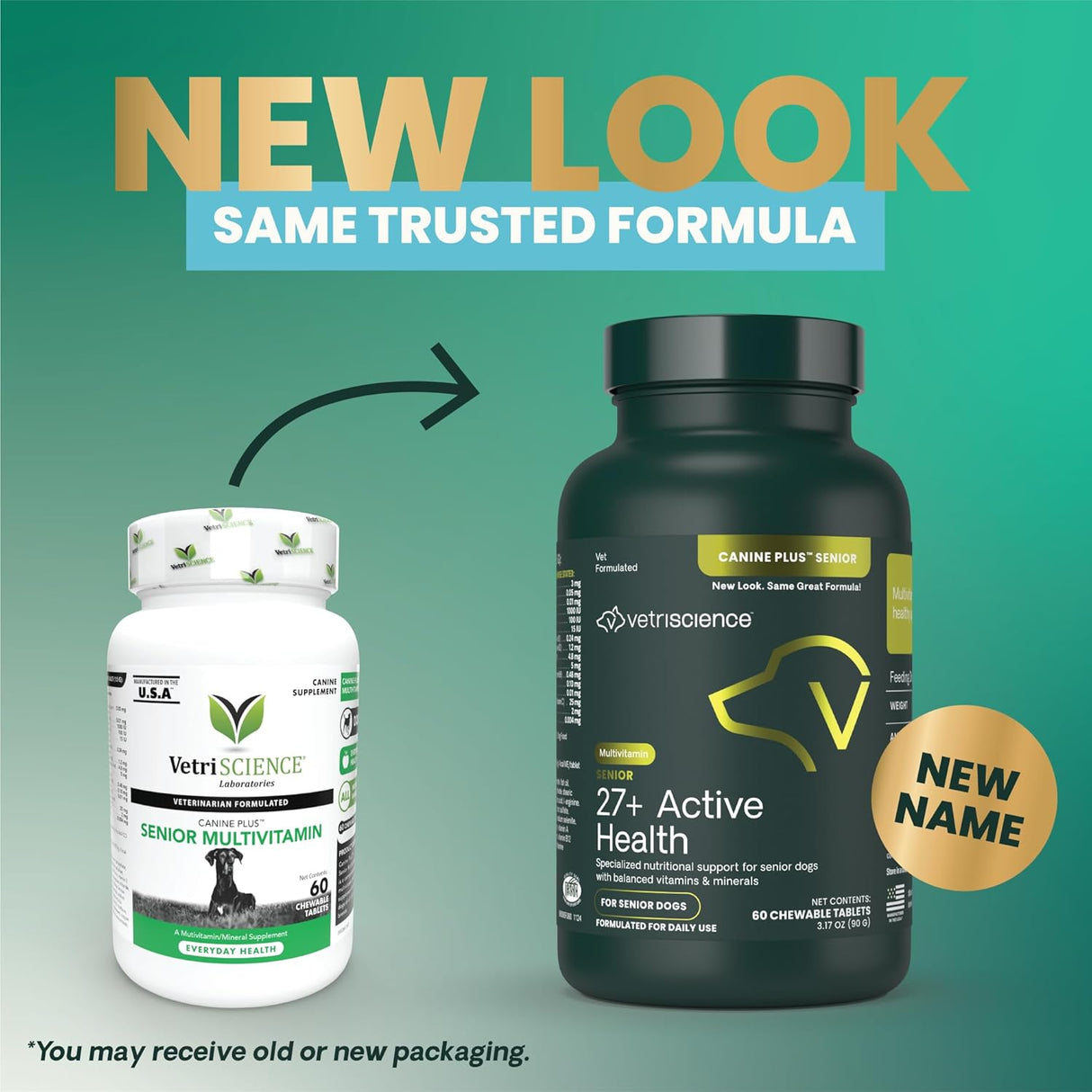 VetriScience Senior 27+ Active Health 60 Tabletas Masticables