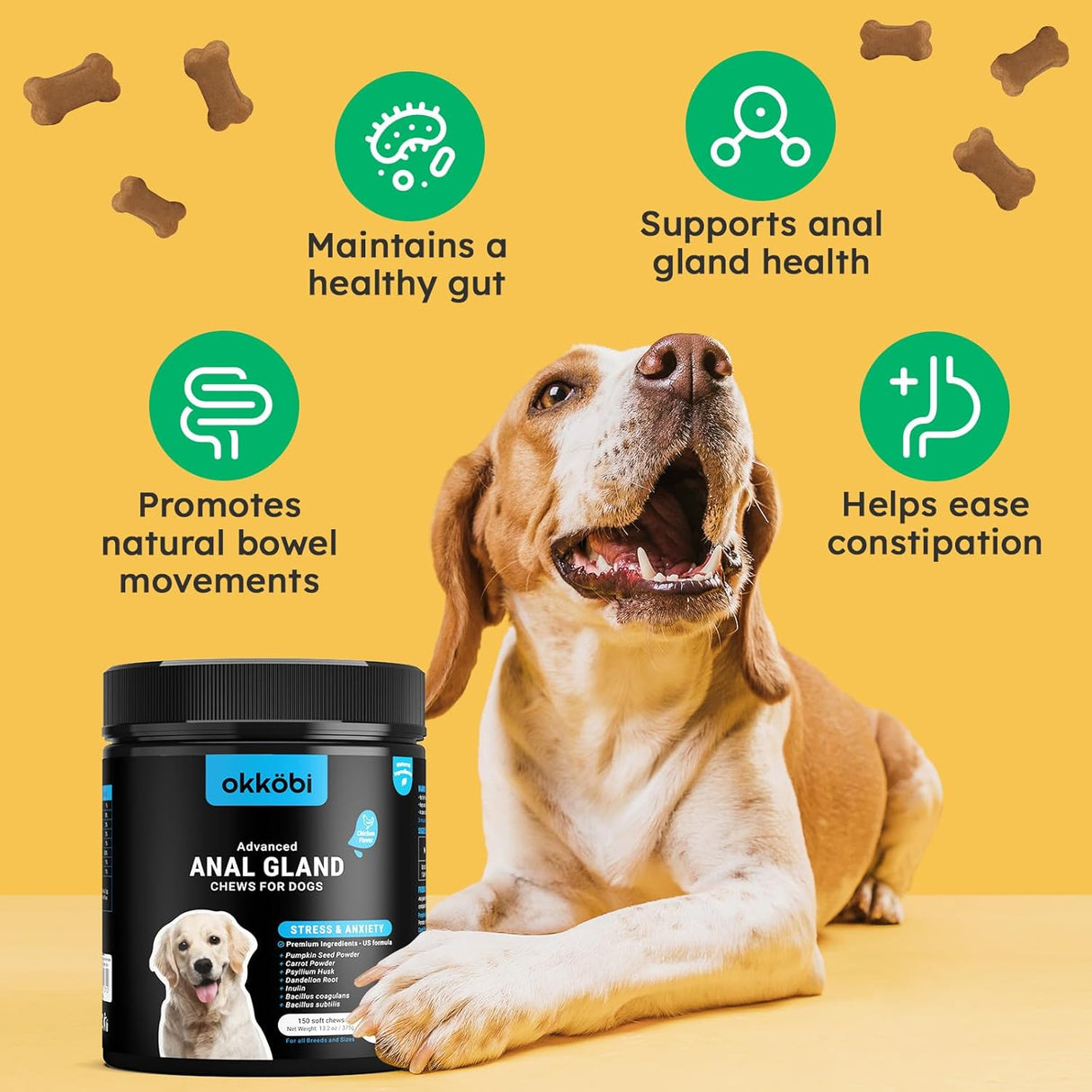 OKKOBI Anal Gland Chews 150 Masticables
