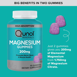 QUNOL - Qunol Magnesium Gummies for Adults 200Mg. 120 Gomitas - The Red Vitamin MX - Suplementos Alimenticios - {{ shop.shopifyCountryName }}