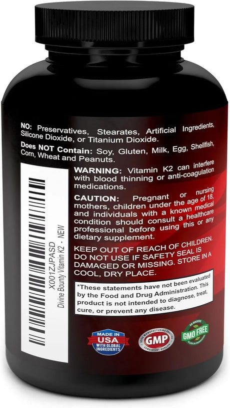 DIVINE BOUNTY - Divine Bounty Vitamin K2 with D3 90 Capsulas - The Red Vitamin MX - Suplementos Alimenticios - {{ shop.shopifyCountryName }}