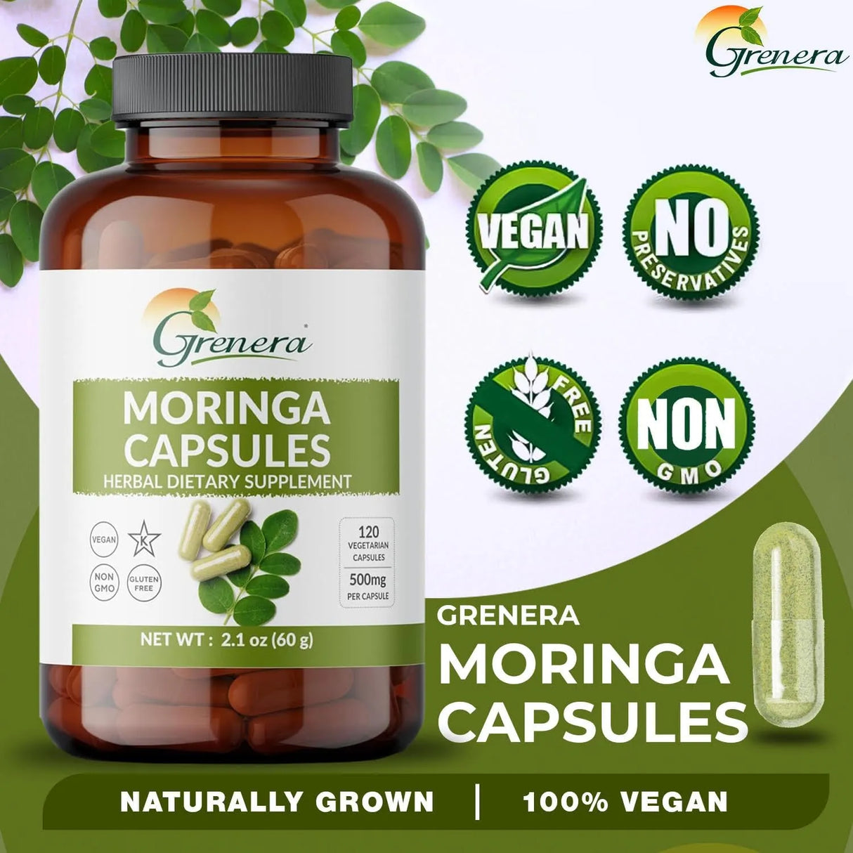 GRENERA - Grenera Moringa 500Mg. 120 Capsulas - The Red Vitamin MX - Suplementos Alimenticios - {{ shop.shopifyCountryName }}