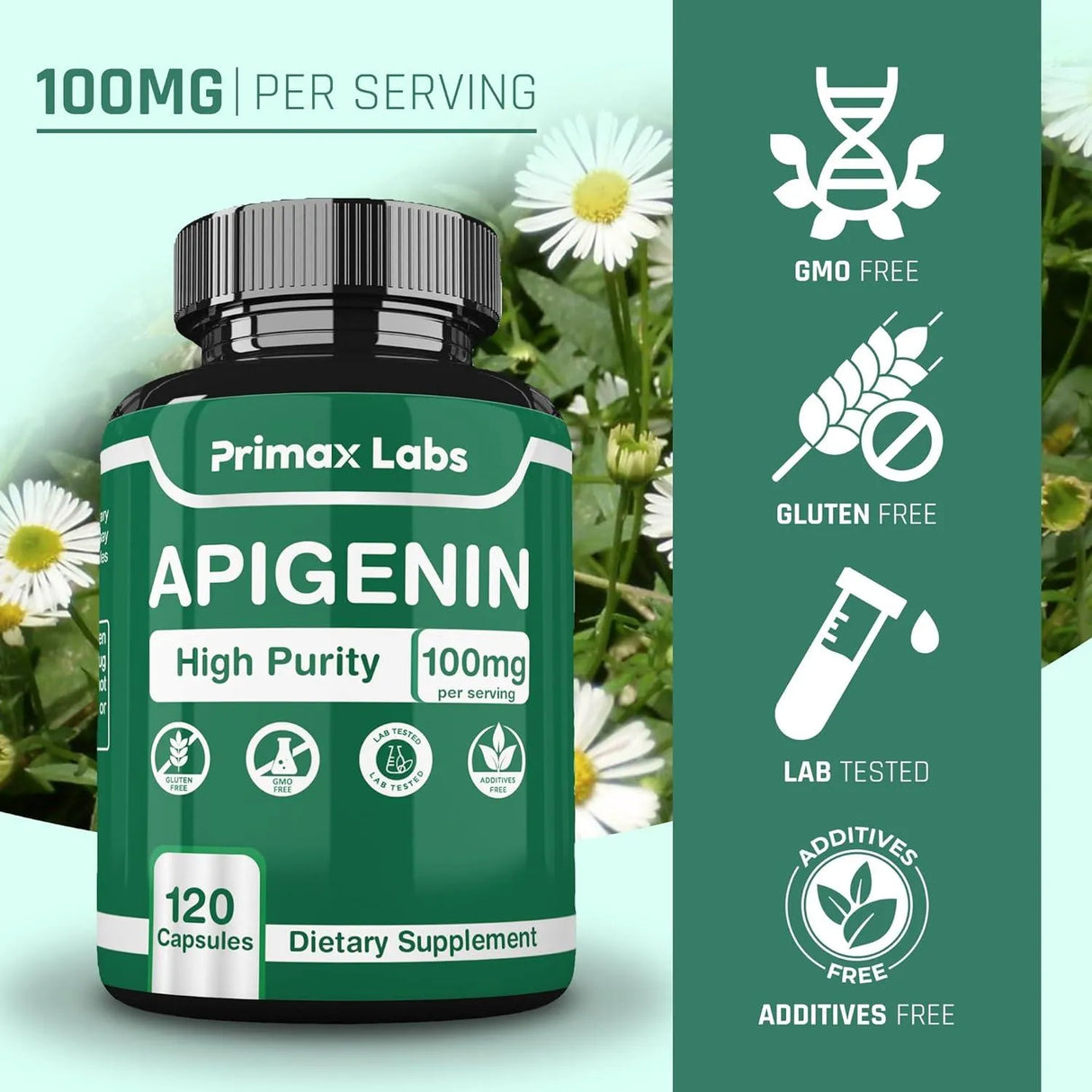 PRIMAX LABS - Primax Labs Apigenin 100Mg. 120 Capsulas - The Red Vitamin MX - Suplementos Alimenticios - {{ shop.shopifyCountryName }}