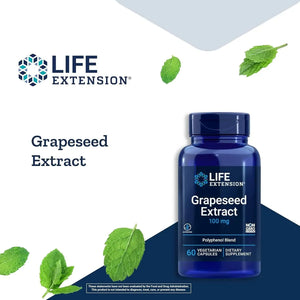 LIFE EXTENSION - Life Extension Grapeseed Extract 100Mg. 60 Capsulas - The Red Vitamin MX - Suplementos Alimenticios - {{ shop.shopifyCountryName }}