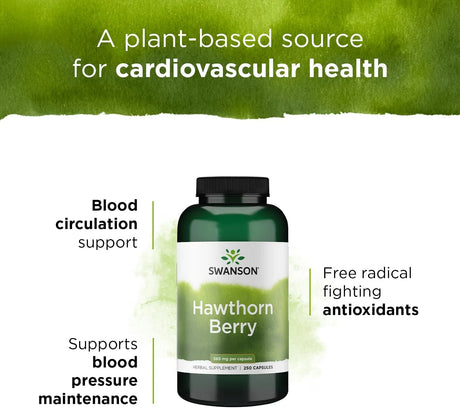 SWANSON - Swanson Hawthorn Berry 565Mg. 250 Capsulas - The Red Vitamin MX - Suplementos Alimenticios - {{ shop.shopifyCountryName }}