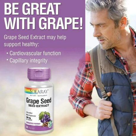 SOLARAY - Solaray Grape Seed Extract 200Mg. 60 Capsulas - The Red Vitamin MX - Suplementos Alimenticios - {{ shop.shopifyCountryName }}